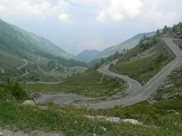 Schotter-Nordrampe des Colle delle Finestre über Meana di Susa