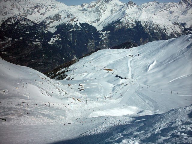 Plateau d'Arrondaz und Valfréjus, von der Punta Bagna aus gesehen
