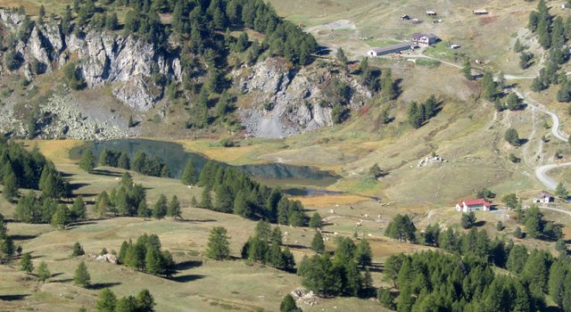 Lago Nero bei Cesana, vom Monte Corbioun gesehen